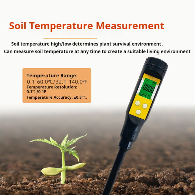 LCD Digital Soil Tester with Bluetooth Temperature pH Meter for Soil Plant Flower OEM