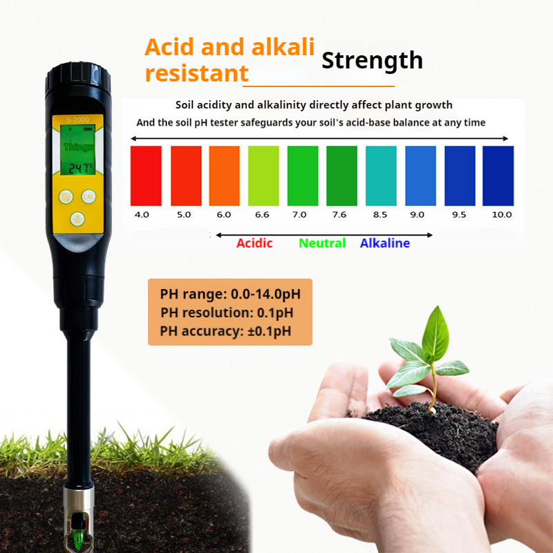 LCD Digital Soil Tester with Bluetooth Temperature pH Meter for Soil Plant Flower OEM