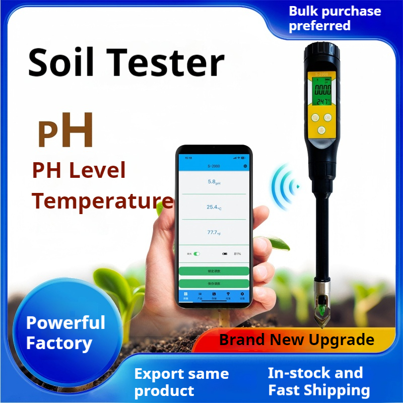 LCD Digital Soil Tester with Bluetooth Temperature pH Meter for Soil Plant Flower OEM