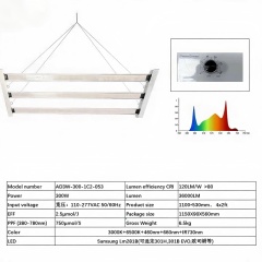 100w/300W/400W Dual Full Spectrum+UV+FR IR LED Grow Light Built in Driver 0-10V Control PC Cover New Fashion