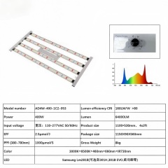100w/300W/400W Dual Full Spectrum+UV+FR IR LED Grow Light Built in Driver 0-10V Control PC Cover New Fashion