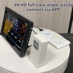 Color Screen Weather Station LCD Clock Large Screen Indoor and Outdoor Temperature and Humidity Alarm Clock RF Radio Wave We