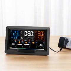 Color Display Weather Station Digital Alarm Clock Indoor Outdoor Temperature and Humidity Sensor