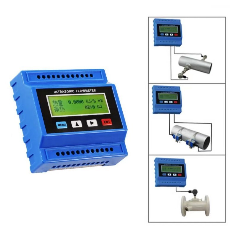 RS485 Ultrasonic Flow Sensor with LCD Display for Hot Water Fuel Oil and Liquid Media