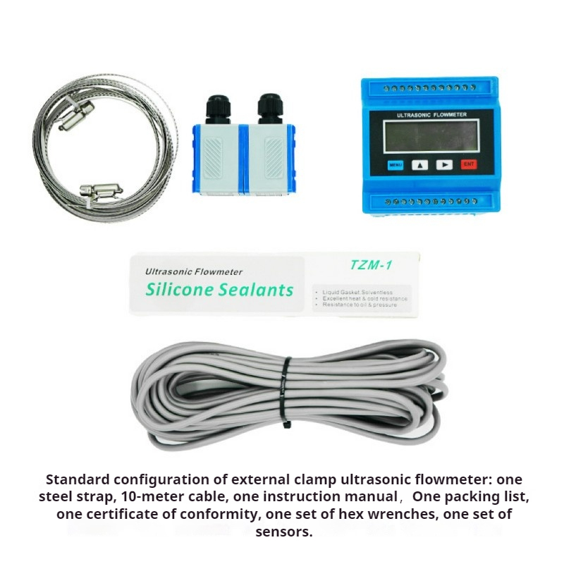 RS485 Ultrasonic Flow Sensor with LCD Display for Hot Water Fuel Oil and Liquid Media