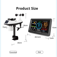 Tuya Smart Weather Station APP Remote Monitoring Multi-Sensor Indoor Outdoor Temperature Humidity Pressure Wind Rain Monitor