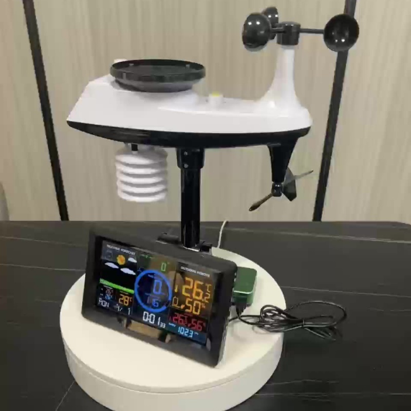 Tuya Smart Weather Station APP Remote Monitoring Multi-Sensor Indoor Outdoor Temperature Humidity Pressure Wind Rain Monitor