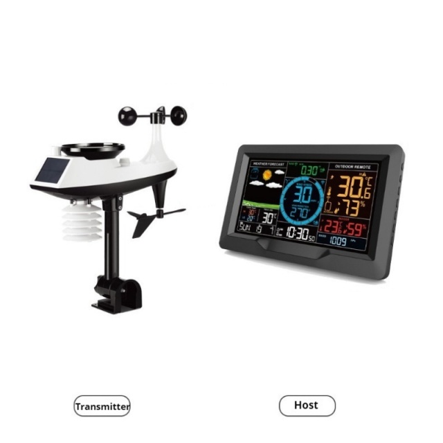 Professional Wireless Weather Station with Wind, Rain & Temperature Monitoring – USB Rechargeable, Multi-sensor, Accurate Forecast