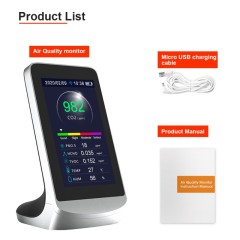 New Arrivals Tuya WiFi Smart Air Quality Detector | PM2.5 CO2 HCHO TVOC Monitor with LCD Screen and Temperature Humidity Display