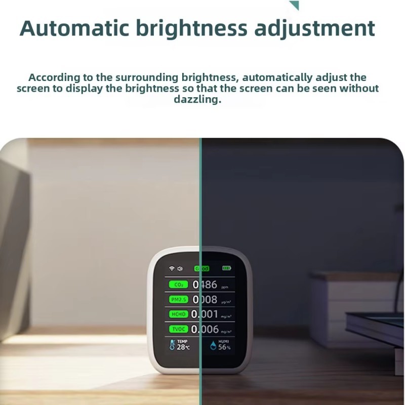 Best Selling WiFi 8 in 1 Tuya PM2.5 Air Quality Detector Digital Indoor Air Quality Monitor for Home Greenhouse