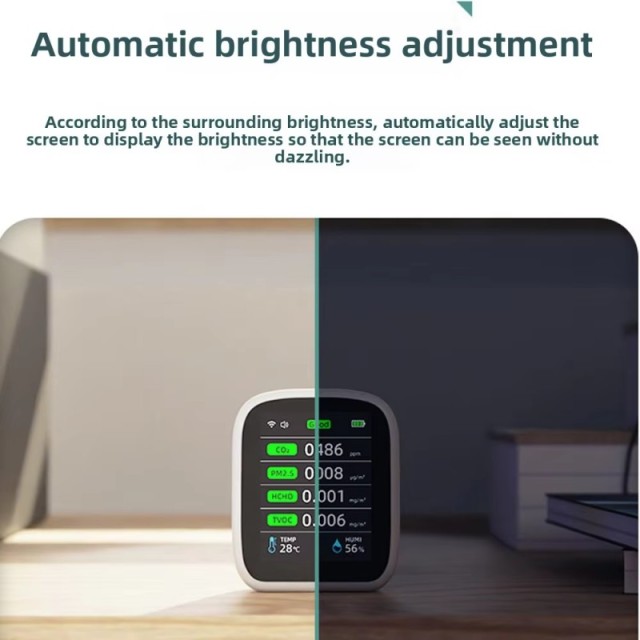 Best Selling WiFi 8 in 1 Tuya PM2.5 Air Quality Detector Digital Indoor Air Quality Monitor for Home Greenhouse