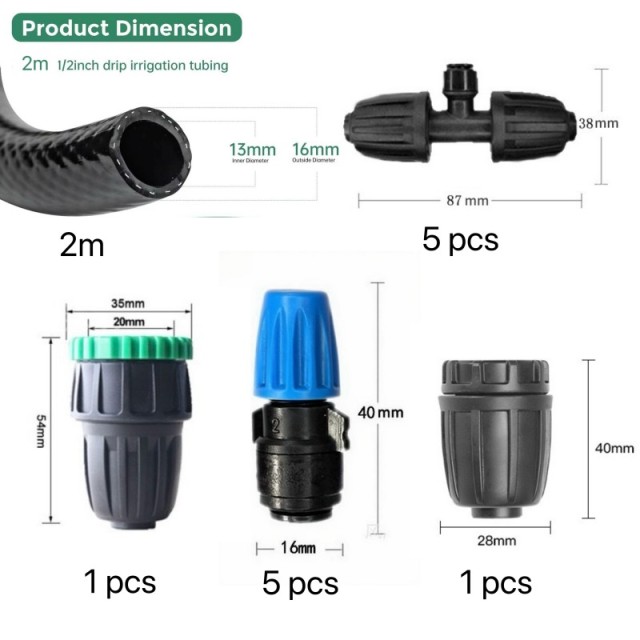 Automatic Micro Irrigation System Outdoor Plastic Drip Watering Kit with Misting Nozzle