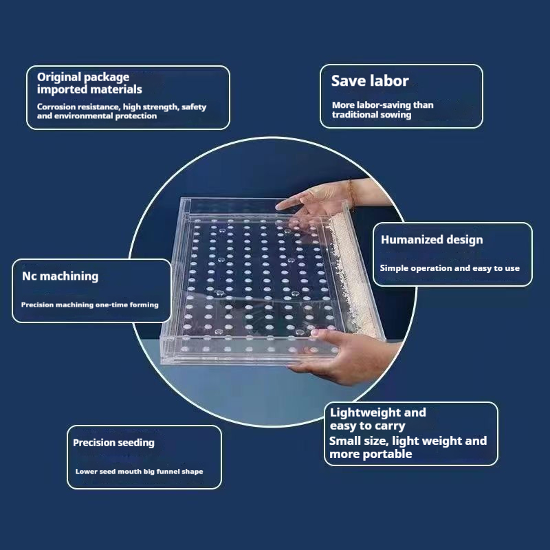 Acrylic Seedling Tray Seeder Uniform Seeding Device for Small Seeds, Portable & Efficient