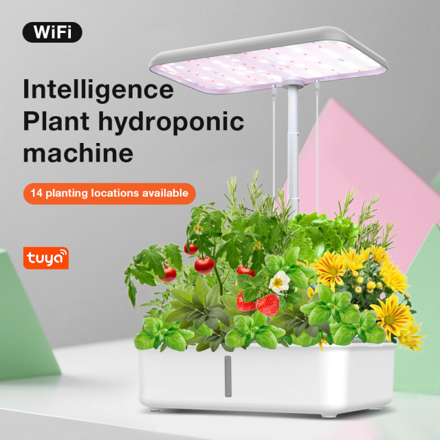 Tuya WiFi Smart Hydroponic Growing System with LED Grow Light, Automatic Pump Indoor Herb Garden Planter Kit for Home Gardening