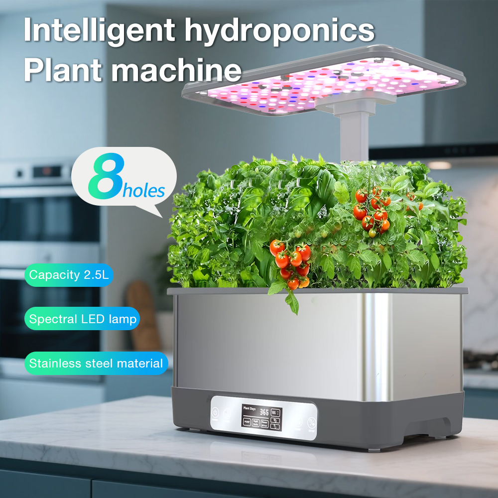 Tuya WiFi Smart Hydroponic Garden System, 8 Pods Soilless Planting Kit with Spectrum LED Grow Lights and Automatic Watering for Indoor Herbs