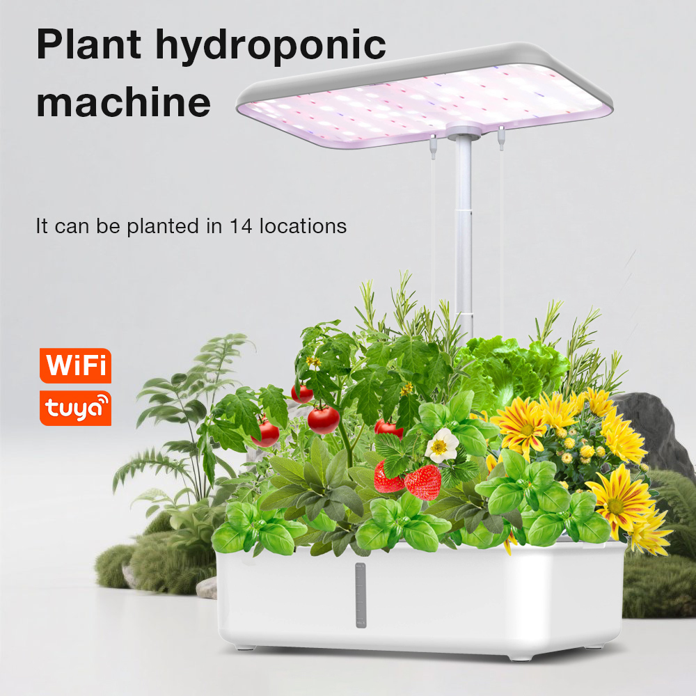 Tuya WiFi Smart Hydroponic Growing System with LED Grow Light, Automatic Pump Indoor Herb Garden Planter Kit for Home Gardening