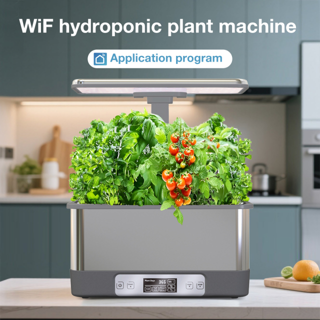 Tuya WiFi Smart Hydroponic Garden System, 8 Pods Soilless Planting Kit with Spectrum LED Grow Lights and Automatic Watering for Indoor Herbs