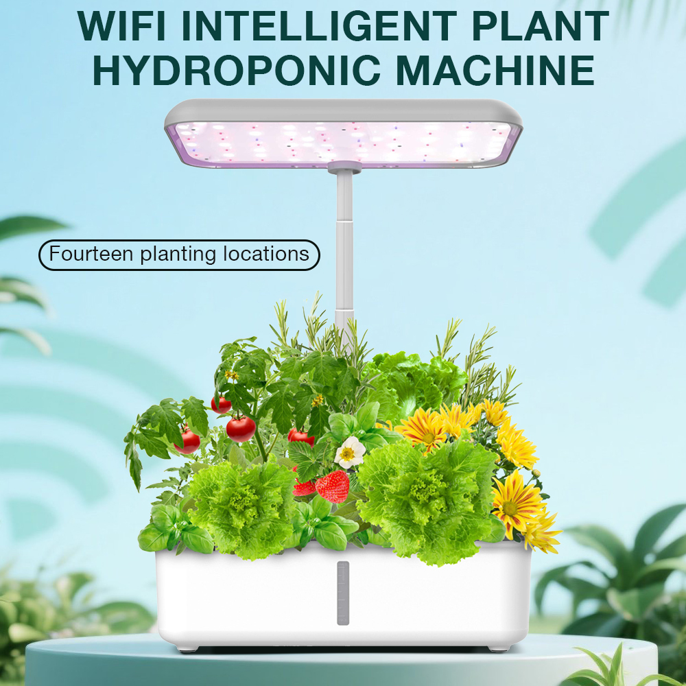 Tuya WiFi Smart Hydroponic Growing System with LED Grow Light, Automatic Pump Indoor Herb Garden Planter Kit for Home Gardening