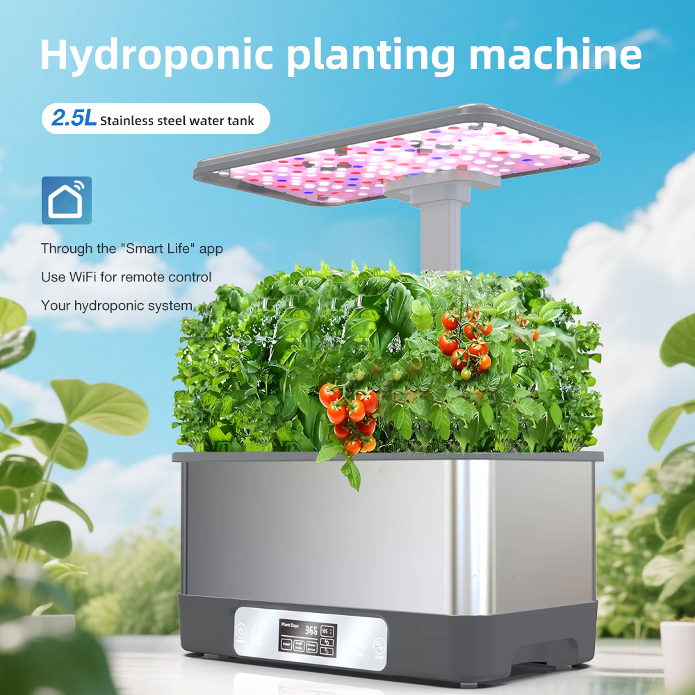 Tuya WiFi Smart Hydroponic Garden System, 8 Pods Soilless Planting Kit with Spectrum LED Grow Lights and Automatic Watering for Indoor Herbs