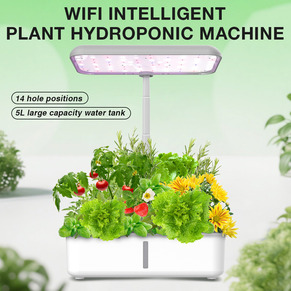 Tuya WiFi Smart Hydroponic Growing System with LED Grow Light, Automatic Pump Indoor Herb Garden Planter Kit for Home Gardening