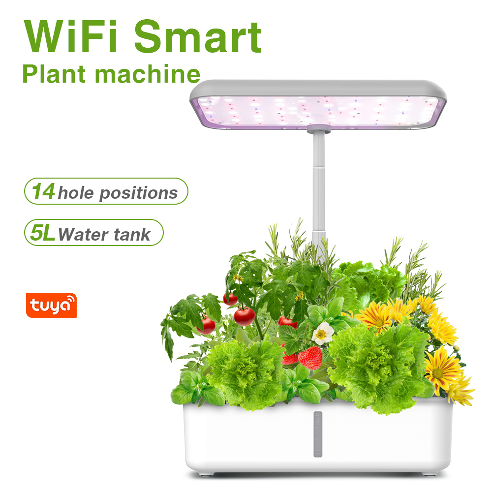 Tuya WiFi Smart Hydroponic Growing System with LED Grow Light, Automatic Pump Indoor Herb Garden Planter Kit for Home Gardening