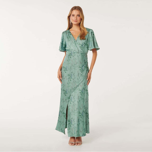 Customized Wholesale Satin V Neck Casual Dress Boho Long Dresses Women Maxi Casual Ladies