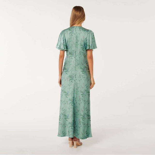 Customized Wholesale Satin V Neck Casual Dress Boho Long Dresses Women Maxi Casual Ladies