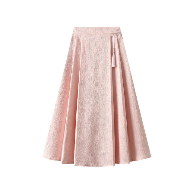 2024 SpringSummer New Chinese Style Jacquard Horse-face Skirt