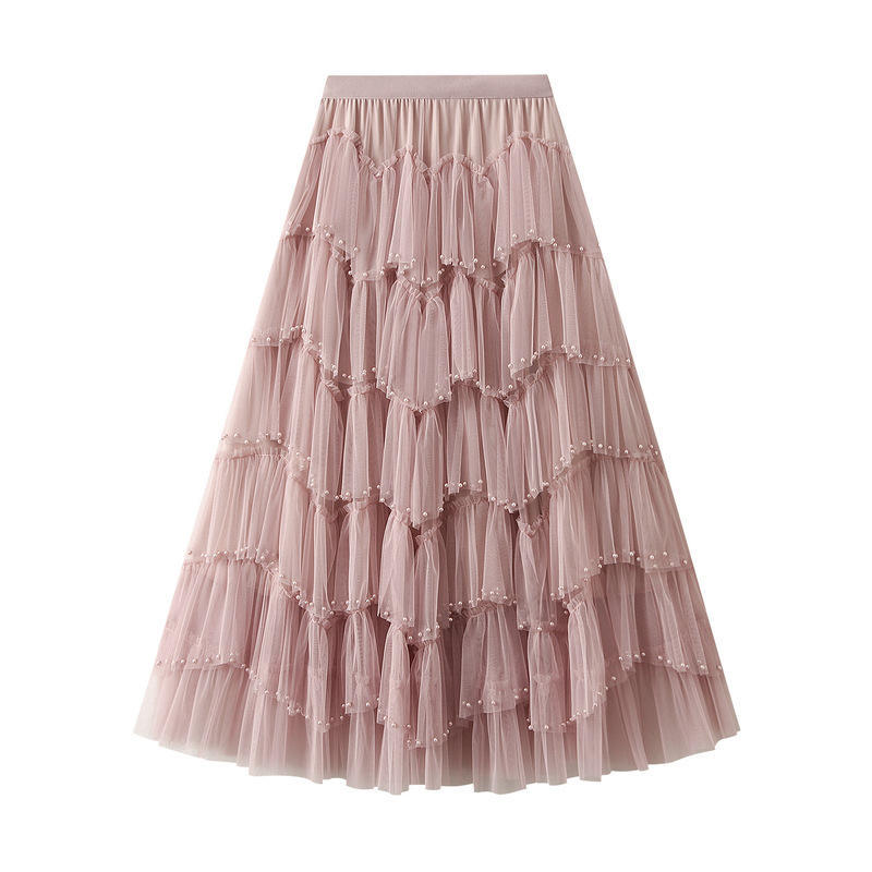 SpringSummer Puffy Tulle Mesh Tiered Skirt