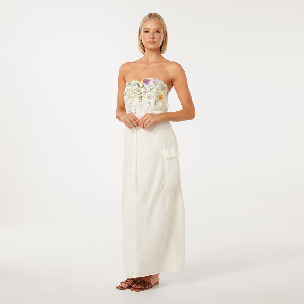 High Quality Ladies Long Dress New Fashion Causal Linen Drawstring Cargo Dresses For Women