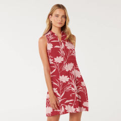 Printed Ladies Summer Clothing Button Front Sleeveless Elegant Women's Dress