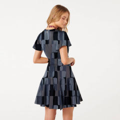 2024 Summer Women Mini Dresses Elegant Flutter Sleeve Fashion Casual Summer Ladies Mini Dress