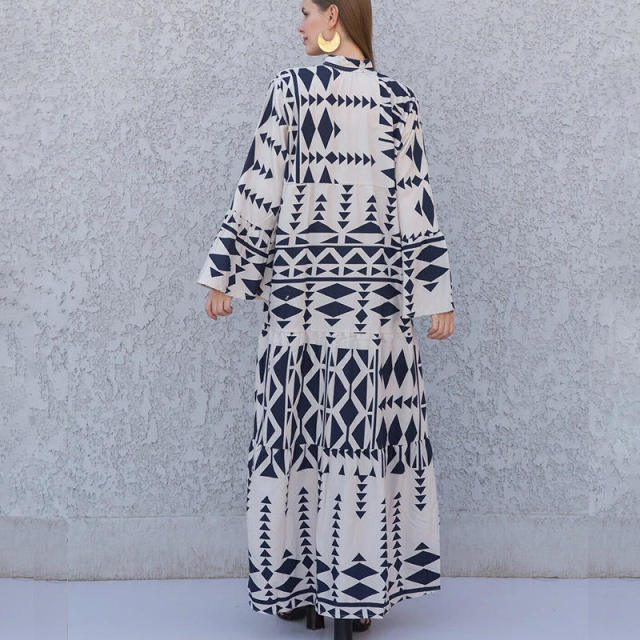 New Design Women Print Shirt Bohemian Dress Women Casual Dress