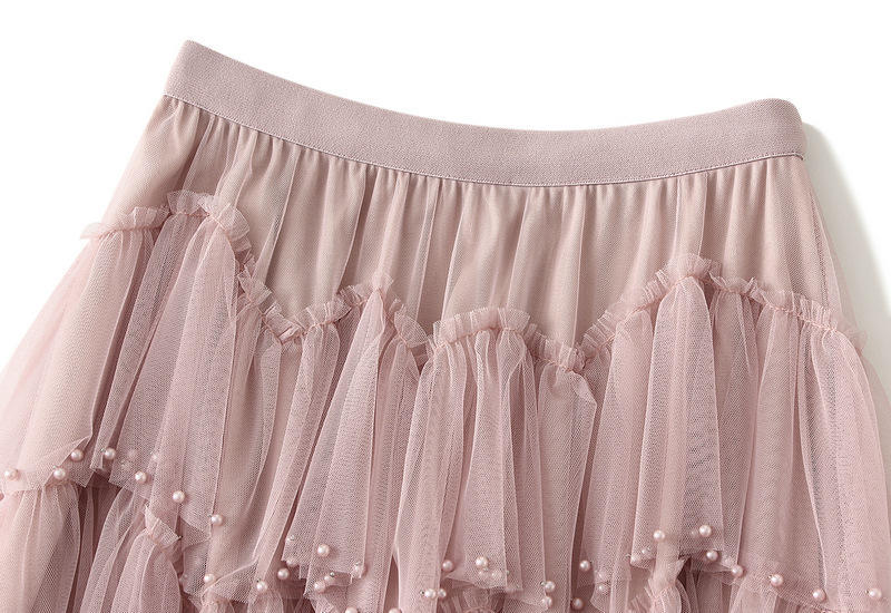 SpringSummer Puffy Tulle Mesh Tiered Skirt