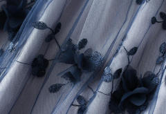 Women Autumn Casual A-Line Tulle Skirt High Waist Dragonfly Embroidery Mesh Flowy Midi Skirt