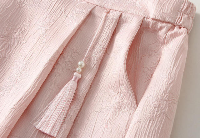2024 SpringSummer New Chinese Style Jacquard Horse-face Skirt