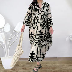 New Design Women Print Shirt Bohemian Dress Women Casual Dress