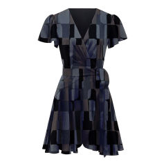 2024 Summer Women Mini Dresses Elegant Flutter Sleeve Fashion Casual Summer Ladies Mini Dress