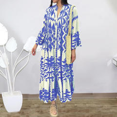 New Design Women Print Shirt Bohemian Dress Women Casual Dress