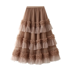 Fashionable Mesh Chiffon Cake Dress