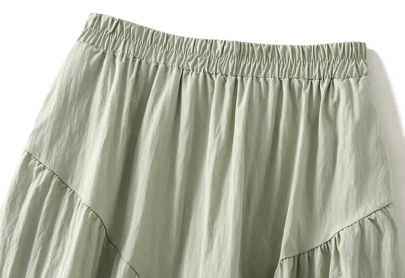 Summer Vintage Stitching Pleated Maxi Cotton Skirt