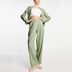 high waist wide leg trousers