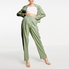 high waist wide leg trousers