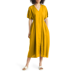 Linen V Neck Beach Dress