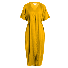 Linen V Neck Beach Dress