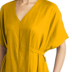 Linen V Neck Beach Dress