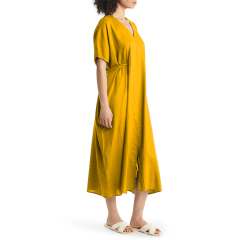 Linen V Neck Beach Dress