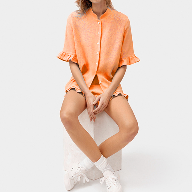Gauze Shirt & Shorts Cover-Up Set