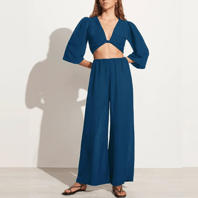 Pleated Wide Leg Pants