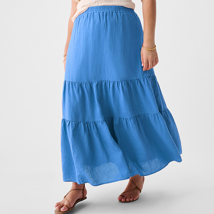 Tiered Cotton Maxi Skirt